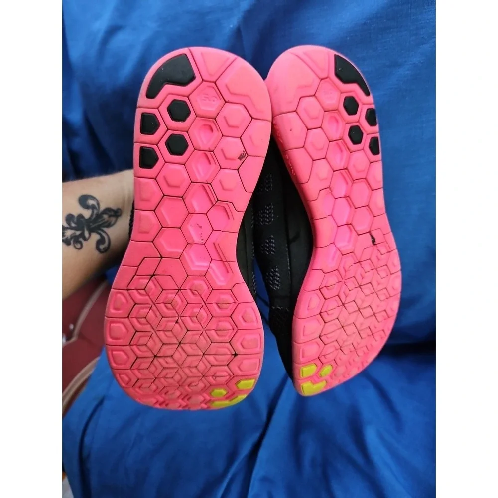 Nike Free 5.0 Tr Fit‎ 5 Cross Training Shoes Sneakers Black Volt Hyper Pink Neon